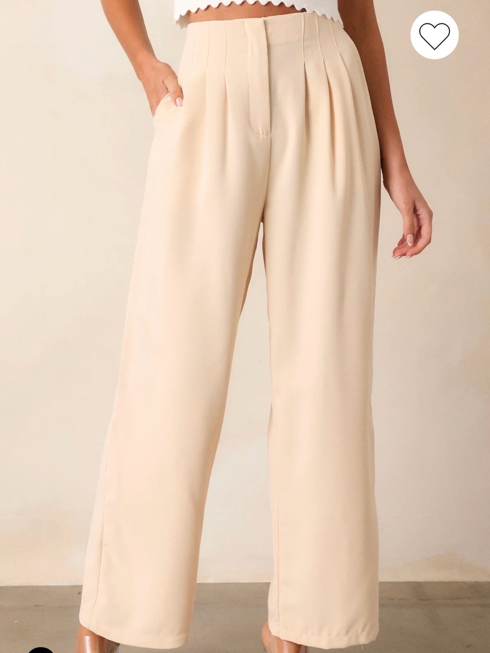 Red Dress Boutique - Windy Night Beige Wide Leg Pants